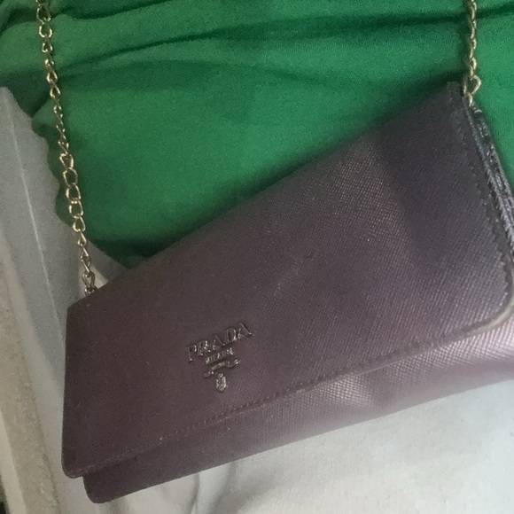 Price drop📣PRADA metallic purple wallet Saffiano leather rare BOX INCLUDED!💜 - Picture 9 of 12